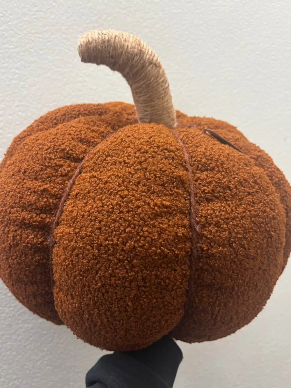 Plush Jack-O'-Lantern Pumpkin Pillow - Rust Orange with Black Face